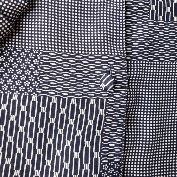 Vintage Mixed Print Covered Buttons 80's Y2K  Grandma Long Sleeve Blouse Size 8 - Picture 7 of 11